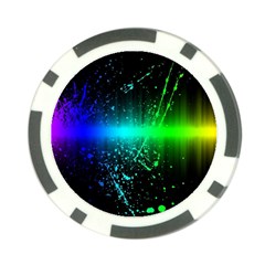 Space Galaxy Green Blue Black Spot Light Neon Rainbow Poker Chip Card Guard by Mariart