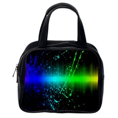 Space Galaxy Green Blue Black Spot Light Neon Rainbow Classic Handbags (one Side) by Mariart