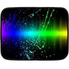 Space Galaxy Green Blue Black Spot Light Neon Rainbow Fleece Blanket (mini) by Mariart