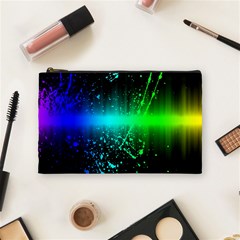 Space Galaxy Green Blue Black Spot Light Neon Rainbow Cosmetic Bag (medium)  by Mariart