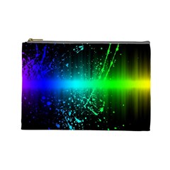 Space Galaxy Green Blue Black Spot Light Neon Rainbow Cosmetic Bag (large)  by Mariart