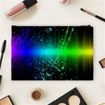 Space Galaxy Green Blue Black Spot Light Neon Rainbow Cosmetic Bag (Large)  Back