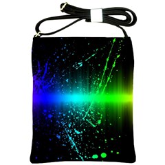 Space Galaxy Green Blue Black Spot Light Neon Rainbow Shoulder Sling Bags