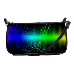 Space Galaxy Green Blue Black Spot Light Neon Rainbow Shoulder Clutch Bags by Mariart