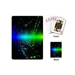 Space Galaxy Green Blue Black Spot Light Neon Rainbow Playing Cards (mini) 