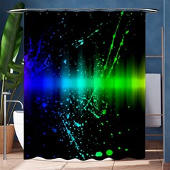 Space Galaxy Green Blue Black Spot Light Neon Rainbow Shower Curtain 60  X 72  (medium) 