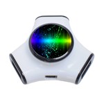 Space Galaxy Green Blue Black Spot Light Neon Rainbow 3-Port USB Hub Front