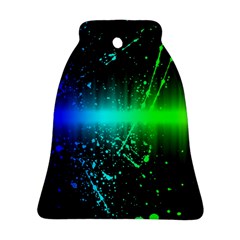 Space Galaxy Green Blue Black Spot Light Neon Rainbow Bell Ornament (two Sides)