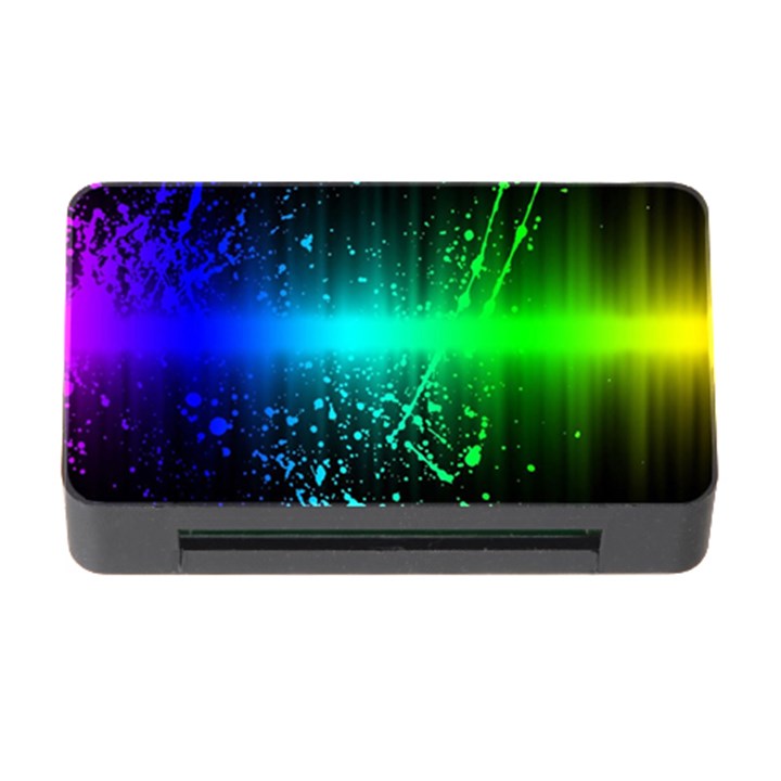 Space Galaxy Green Blue Black Spot Light Neon Rainbow Memory Card Reader with CF