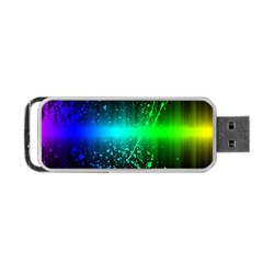 Space Galaxy Green Blue Black Spot Light Neon Rainbow Portable Usb Flash (two Sides) by Mariart