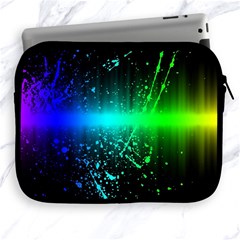 Space Galaxy Green Blue Black Spot Light Neon Rainbow Apple Ipad 2/3/4 Zipper Cases by Mariart