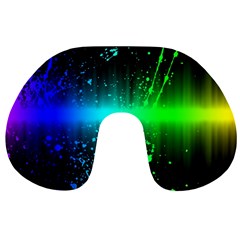 Space Galaxy Green Blue Black Spot Light Neon Rainbow Travel Neck Pillows