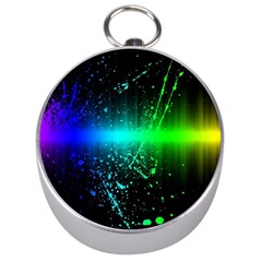 Space Galaxy Green Blue Black Spot Light Neon Rainbow Silver Compasses