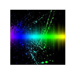 Space Galaxy Green Blue Black Spot Light Neon Rainbow Small Satin Scarf (square) by Mariart