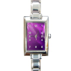 Space Star Planet Galaxy Purple Rectangle Italian Charm Watch by Mariart