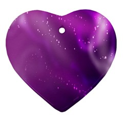 Space Star Planet Galaxy Purple Ornament (heart) by Mariart