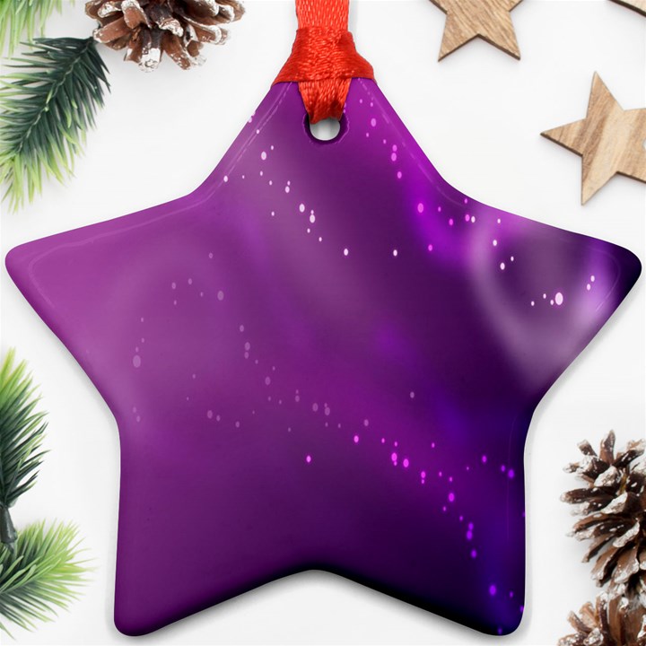 Space Star Planet Galaxy Purple Ornament (Star)