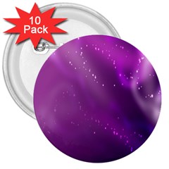 Space Star Planet Galaxy Purple 3  Buttons (10 Pack)  by Mariart