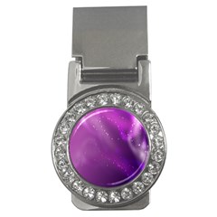 Space Star Planet Galaxy Purple Money Clips (cz)  by Mariart