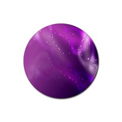 Space Star Planet Galaxy Purple Rubber Coaster (round)  by Mariart