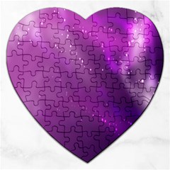 Space Star Planet Galaxy Purple Jigsaw Puzzle (heart) by Mariart