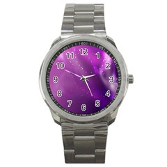 Space Star Planet Galaxy Purple Sport Metal Watch by Mariart