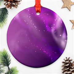 Space Star Planet Galaxy Purple Round Ornament (two Sides) by Mariart