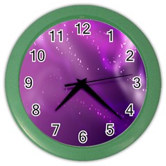 Space Star Planet Galaxy Purple Color Wall Clocks by Mariart