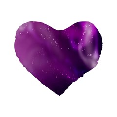 Space Star Planet Galaxy Purple Standard 16  Premium Flano Heart Shape Cushions