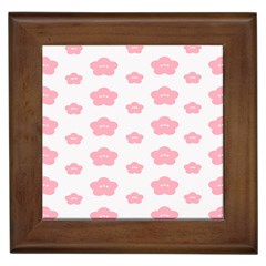 Star Pink Flower Polka Dots Framed Tiles by Mariart