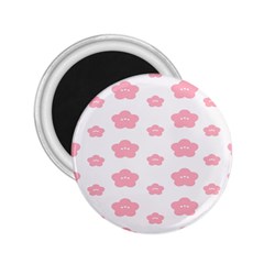 Star Pink Flower Polka Dots 2 25  Magnets