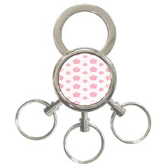 Star Pink Flower Polka Dots 3-ring Key Chains by Mariart