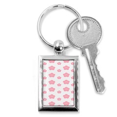 Star Pink Flower Polka Dots Key Chains (rectangle)  by Mariart