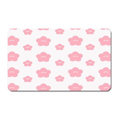 Star Pink Flower Polka Dots Magnet (rectangular) by Mariart