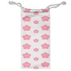 Star Pink Flower Polka Dots Jewelry Bag by Mariart