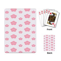 Star Pink Flower Polka Dots Playing Card by Mariart