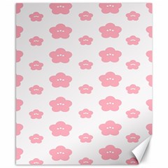 Star Pink Flower Polka Dots Canvas 8  X 10 