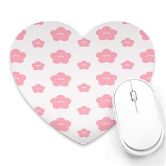 Star Pink Flower Polka Dots Heart Mousepads