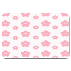 Star Pink Flower Polka Dots Large Doormat 