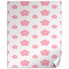 Star Pink Flower Polka Dots Canvas 11  X 14  