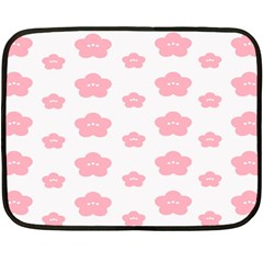 Star Pink Flower Polka Dots Double Sided Fleece Blanket (mini)  by Mariart