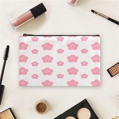 Star Pink Flower Polka Dots Cosmetic Bag (medium) 