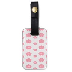 Star Pink Flower Polka Dots Luggage Tags (one Side)  by Mariart