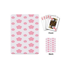 Star Pink Flower Polka Dots Playing Cards (mini)  by Mariart