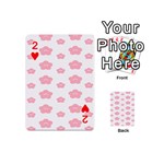 Star Pink Flower Polka Dots Playing Cards 54 (Mini)  Front - Heart2