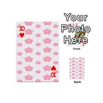 Star Pink Flower Polka Dots Playing Cards 54 (Mini)  Front - Heart10