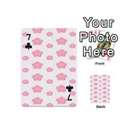 Star Pink Flower Polka Dots Playing Cards 54 (Mini)  Front - Club7