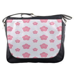 Star Pink Flower Polka Dots Messenger Bags by Mariart