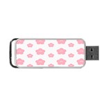 Star Pink Flower Polka Dots Portable USB Flash (One Side) Front