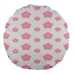 Star Pink Flower Polka Dots Large 18  Premium Round Cushions Front